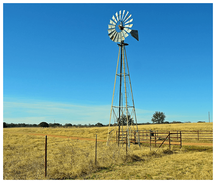 Windmill on country road